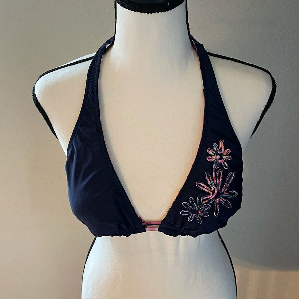 Multicolored, Reversible, Triangle Bikini-Top. Fits a Medium to Large.